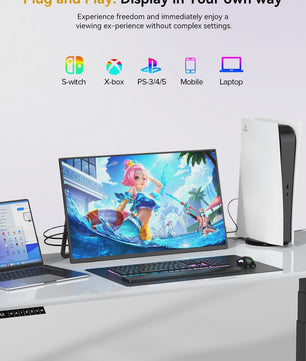 Uperfect 21.4" Draagbare Monitor - 1080P FHD, 100Hz, IPS Scherm, Ideaal voor Gaming & Laptops