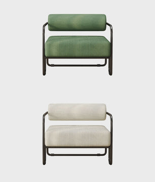 Moderne Corduroy Accent Chair met Zwart Metalen Frame - Stijlvolle Fauteuil voor de Woonkamer