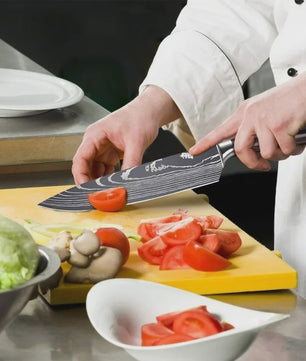 Professionele Handgesmede Keukenmes Set - Roestvrij Staal, Scherpe Snede, Ergonomisch Handvat
