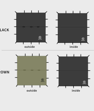 Aricxi Black Coating Tarp - Waterdicht Kampeer Tarp 3x3m & 4x4m