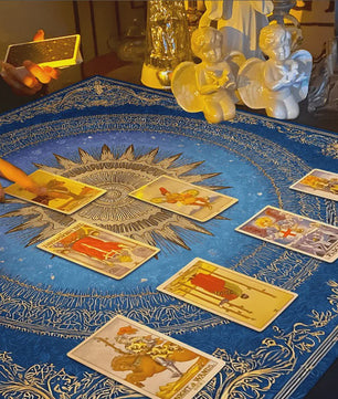 Barokke Gouden Zon Mandala Tarotkleed - Art Nouveau Design voor Rituelen & Decoratie