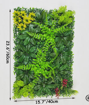 Kunstplant Muurpaneel Groen met Gras en Buxus - Decoratieve Privacy Schutting voor Buiten