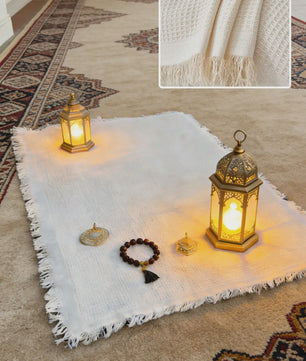 Boho Gebedskleed & Picknickkleed - Katoen Blend met Franje, Ideaal voor Yoga, Meditatie en Ramadan