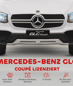 Elektrische Kinderauto 12V met Afstandsbediening, LED, Muziek & 3 Snelheden - Wit