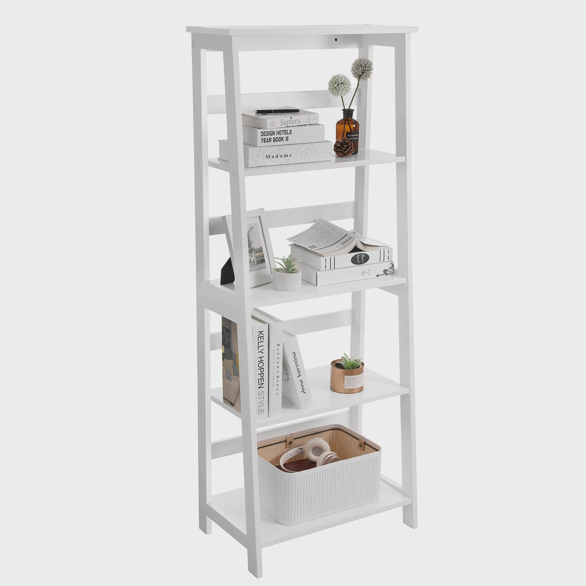 VASAGLE Ladder Boekenkast - Stijlvolle Opbergoplossing voor Woonkamer, Badkamer en Kantoor