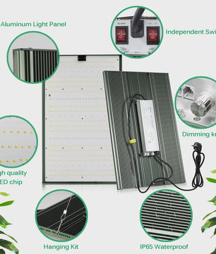 300W Full Spectrum LED Groeilamp met UV/Rood Licht - Dimbare Phytolamp voor Kassen