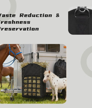 Duurzame Hooi Netten Tas voor Paarden, Geiten & Schapen - Grote Opening & Verstelbare Banden
