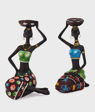 Afrikaanse Stijl Kandelaars - Decoratieve Figuren Set voor Huis & Interieur