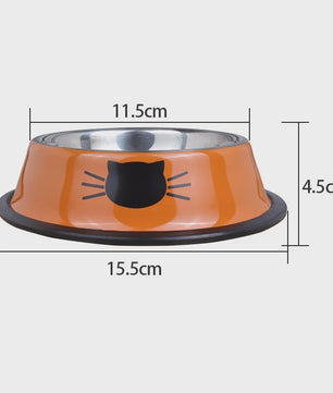 RVS Kattenvoerbak met Antislip Basis - Voer- en Waterbakje voor Kittens & Katten