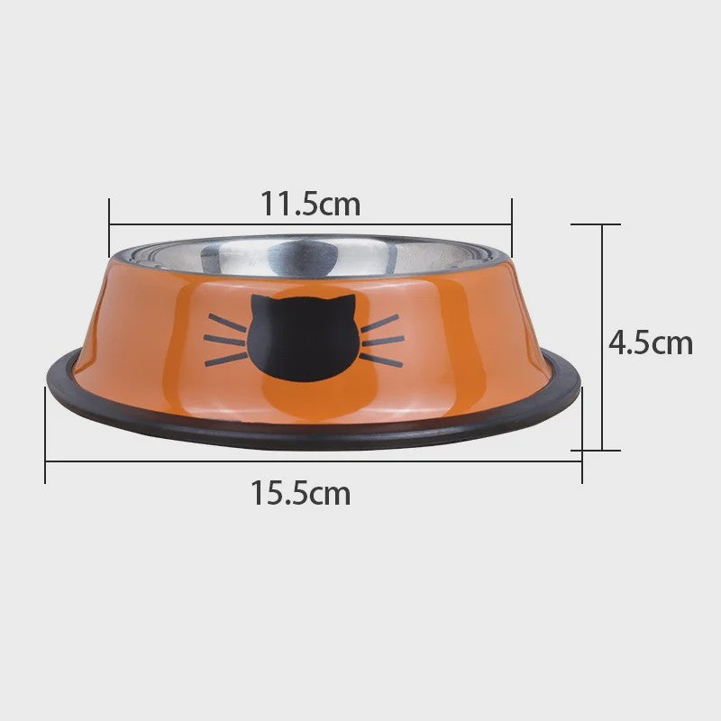 RVS Kattenvoerbak met Antislip Basis - Voer- en Waterbakje voor Kittens & Katten