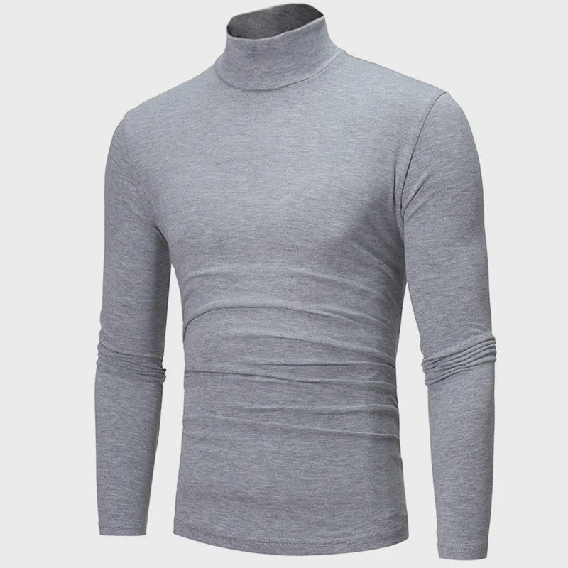 Heren Slim Fit Thermoshirt met Hoge Hals - Lange Mouwen voor Winter en Herfst