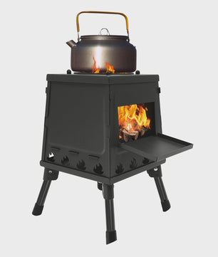Opvouwbare Houtkachel voor Camping & Buiten - Efficiënt Grillen & Koken met Handschoenen