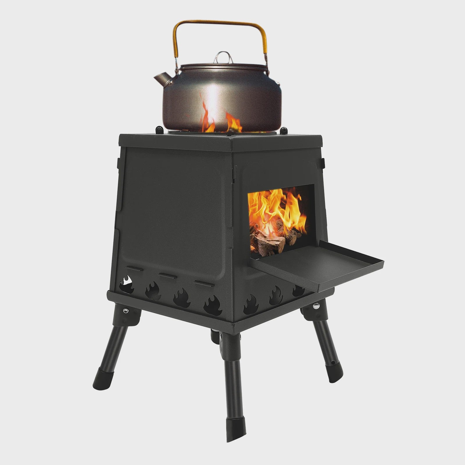 Opvouwbare Houtkachel voor Camping & Buiten - Efficiënt Grillen & Koken met Handschoenen