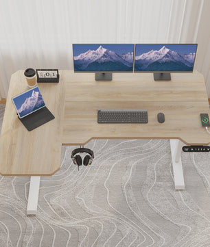 Elektrisch In Hoogte Verstelbaar L-Bureau 150cm - Sta-Buro met Geheugenfunctie en USB-C