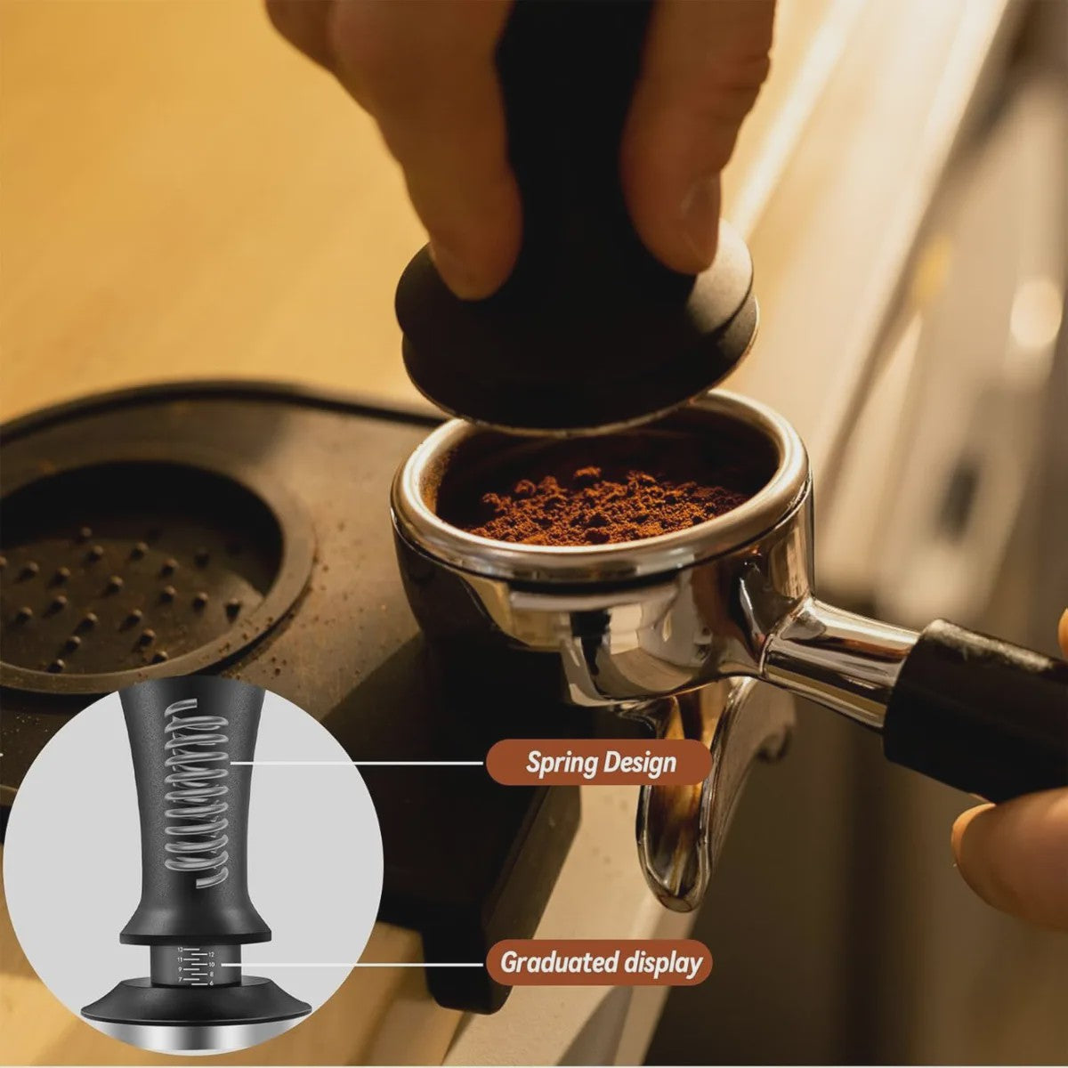 Professionele Koffie Tamper 51/53/58mm - Roestvrij Staal Basis - Barista Tool