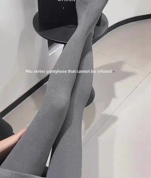 Dames Panty Hoge Taille Elastische Druk Tights - Autumn Gray - Body Shaping Leggings
