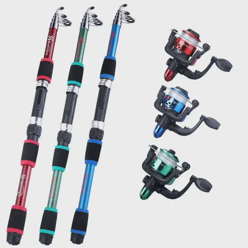 Complete Telescopische Hengel Set met Molen, Kunstaas en Tas - Draagbaar Vissen