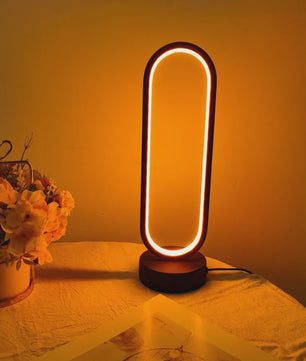 Moderne Ring Lamp voor Slaapkamer & Woonkamer - Drie Kleuren & Dimbaar LED Nachtlampje