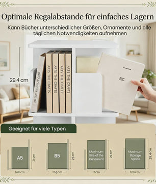 Draaibaar Boekenkastje met 5 etages - Compact & Stijlvol