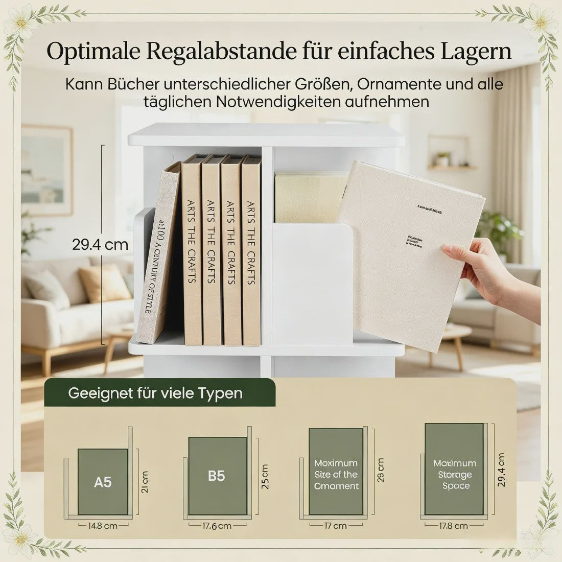 Draaibaar Boekenkastje met 5 etages - Compact & Stijlvol