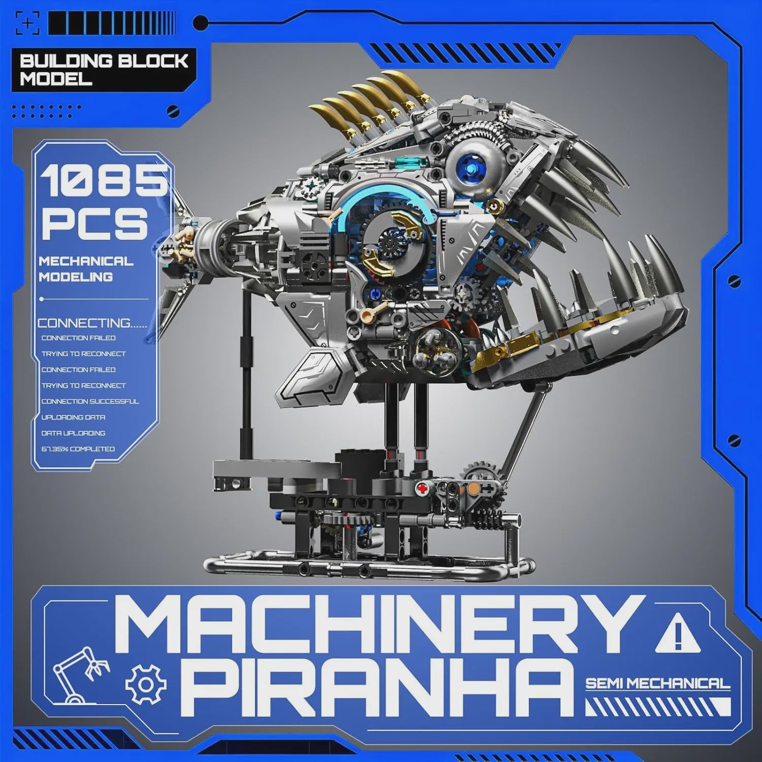 Mechanische Piranha Bouwset - 1085 Stukjes - STEM & Creatief Speelgoed