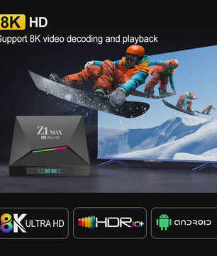 Z1 Max Android 15 Smart TV Box: 8K Ultra HD Media Player met 4GB RAM & Dual WiFi
