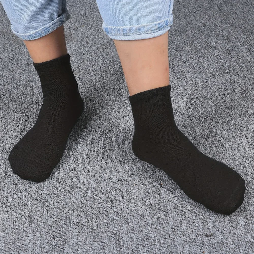 10 Paar Heren Katoenen Sokken - Mid-Calf, Effen Kleur, All Seasons