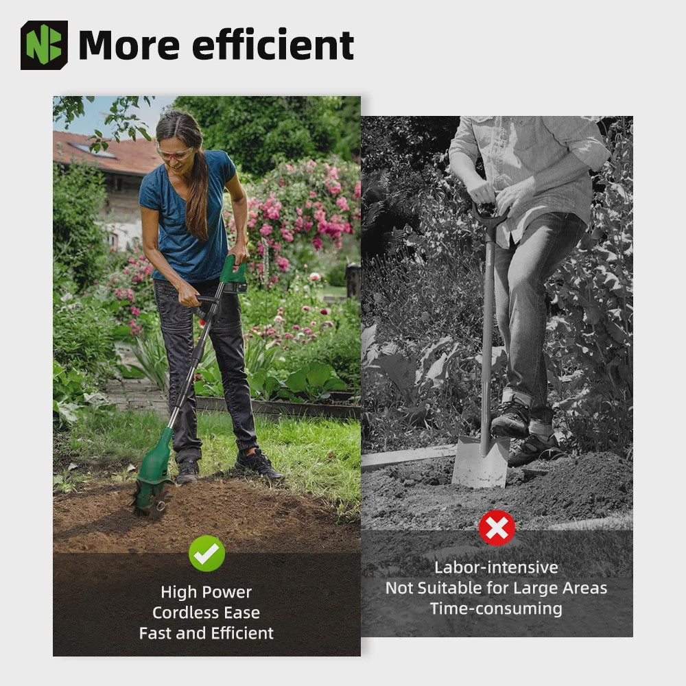 NEWBENY Elektrische Grondfrees 1600W - Draagbaar & Krachtig voor Tuinonderhoud