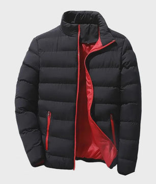 Heren Winterjas met Staande Kraag - Dik Katoen, Rits, Casual & Business Stijl