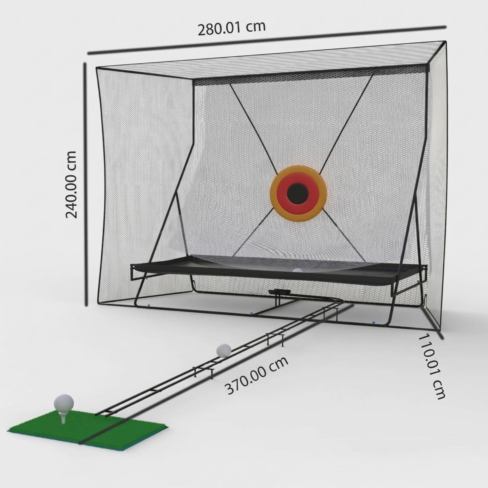Golf Swing Oefennet met Bal Retour en Draagtas - 2.8x2.4x1.2m