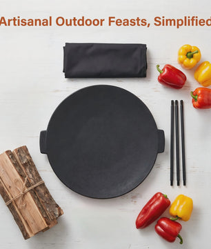 Gietijzeren BBQ Grillplaat met Onderstel - Diameter 45 cm