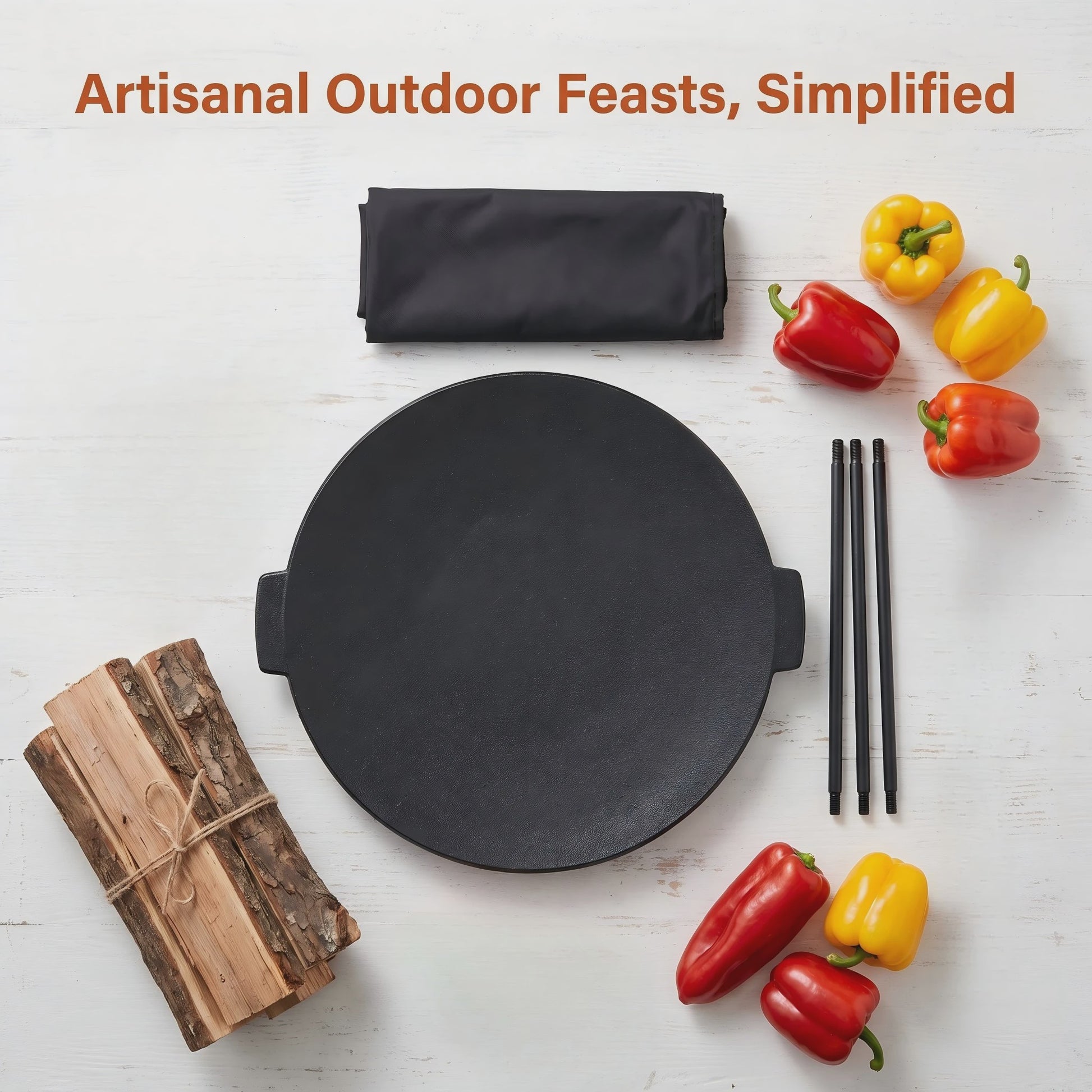 Gietijzeren BBQ Grillplaat met Onderstel - Diameter 45 cm