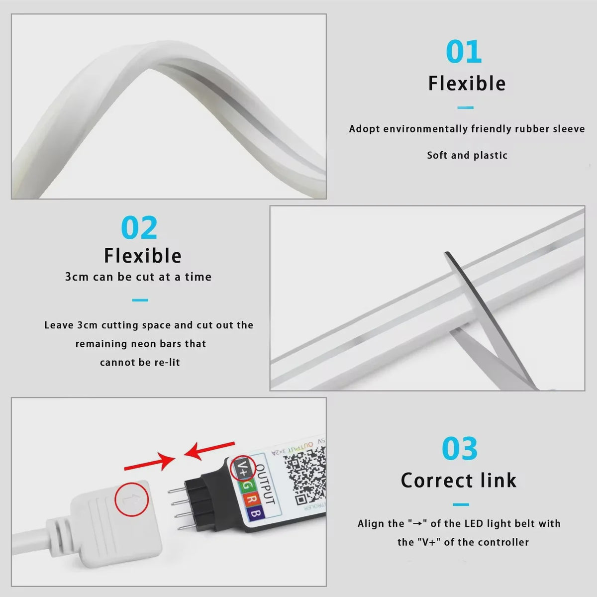 RGB Neon LED Strip 1-5M Waterdicht IP65 met Tuya App & Afstandsbediening - Flexibele Decoratieverlichting