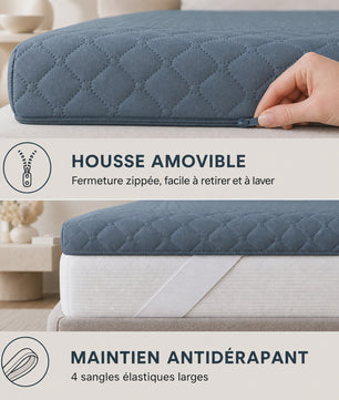 6 cm Matras Topper: Hoogwaardig Schuim, Ademend & Anti-slip voor Optimaal Slaapcomfort