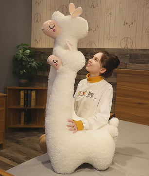 XL Alpaca Knuffelkussen 130cm - Zacht Pluche Llama Kussen voor Kinderen en Volwassenen