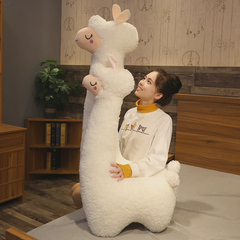 XL Alpaca Knuffelkussen 130cm - Zacht Pluche Llama Kussen voor Kinderen en Volwassenen