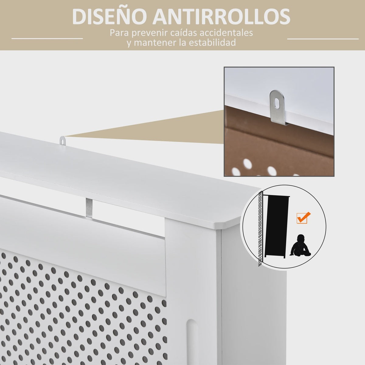 Homcom Houten Radiatorombouw 111.5x19x82cm - Elegant & Modern Design