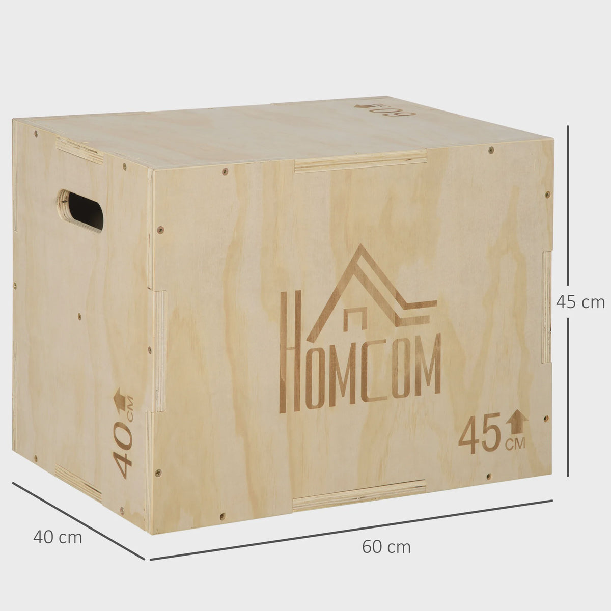 HOMCOM Plyobox Trainingsbox - 3 Hoogtes (40/45/60 cm) voor Box Jumps & Krachttraining