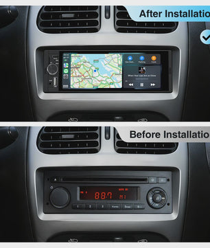 AINAVI 1 DIN Universele Autoradio met 6.36" HD IPS Touchscreen, Wireless CarPlay & Android Auto, Bluetooth 5.0