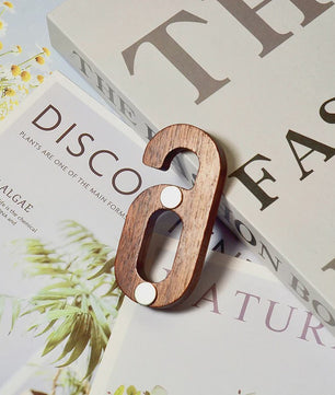 Houten Huisnummer met Magneet - 3 Inch Walnoot - 3D Adresnummer voor Buiten