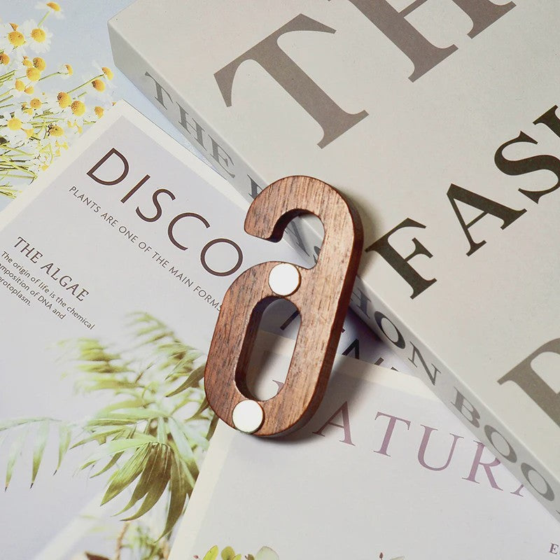 Houten Huisnummer met Magneet - 3 Inch Walnoot - 3D Adresnummer voor Buiten