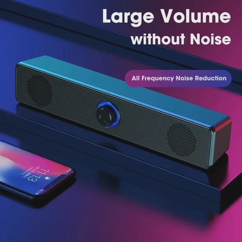Draadloze Bluetooth Soundbar Speaker voor PC, TV en Laptop - 4D Stereo Geluid
