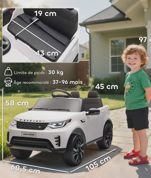 Elektrische Kinderauto Land Rover Discovery 12V - Met Afstandsbediening & 2 Motoren - Wit