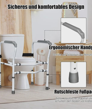 Toiletsteun met Armleuningen - In Hoogte Verstelbaar, Zonder Boren, Antislip
