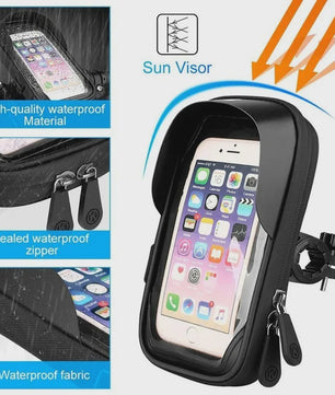 Waterdichte Fiets Telefoonhouder met Touchscreen voor Handlebar (tot 6.4 inch)