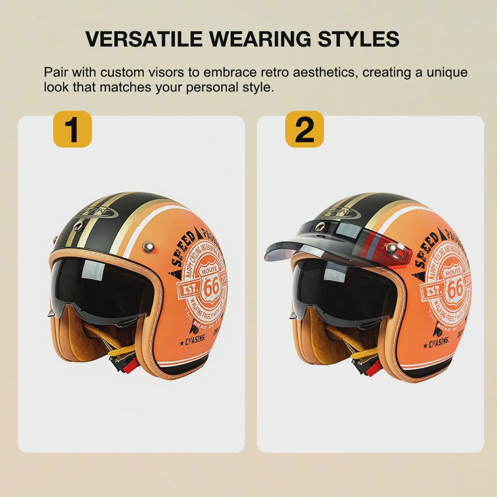 Stijlvolle Open Face Motorhelm met Unieke Graffiti Art - Lichtgewicht & Geventileerd