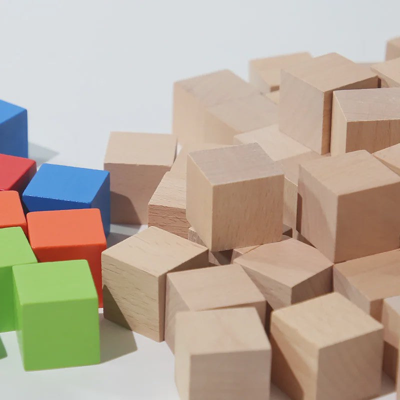 Houten Bouwblokken Kleurrijk - 50/100 Stuks - Educatief Stapel- en Leerspeelgoed voor Kinderen
