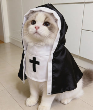 Grappig Nonnenkostuum voor Huisdieren - Halloween & Feest Outfit voor Hond & Kat