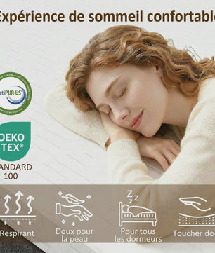 HOMCOM Matras 140x190 cm - 25 cm Dik, Traagschuim & 7-Zone Pocketvering, Medium Stevigheid