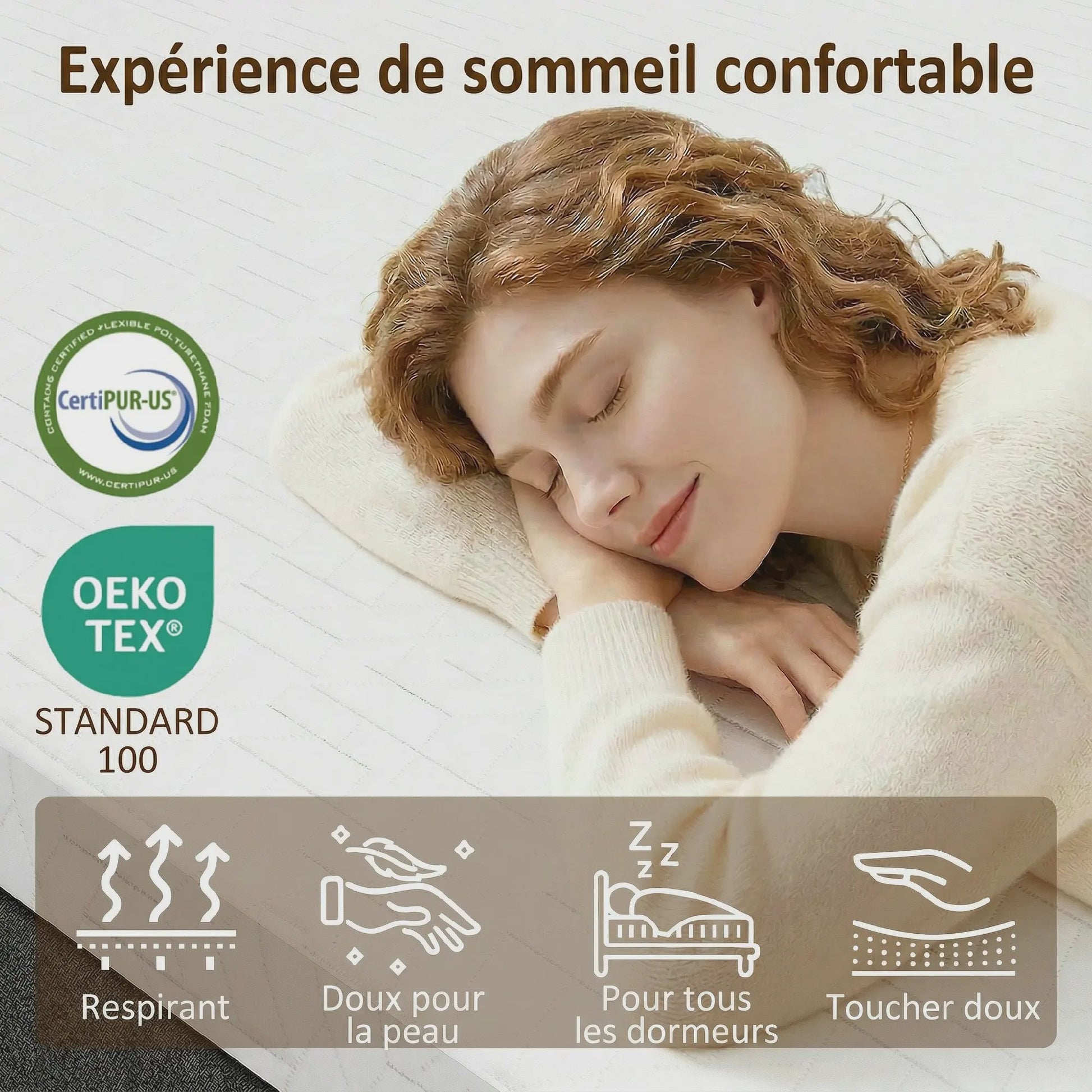 HOMCOM Matras 140x190 cm - 25 cm Dik, Traagschuim & 7-Zone Pocketvering, Medium Stevigheid